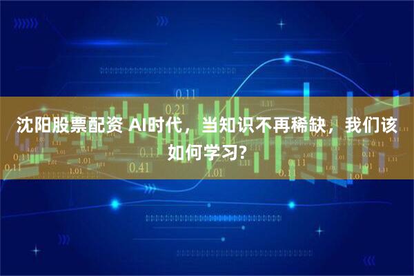 沈阳股票配资 AI时代，当知识不再稀缺，我们该如何学习?